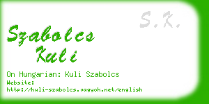 szabolcs kuli business card